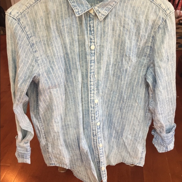 GAP railroad stripe button down chambray shirt - Picture 3 of 3